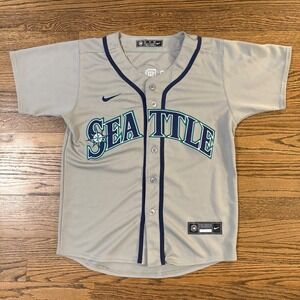 Nike Seattle Mariners MLB Emerson 45 Baseball Jersey Gray Blue Youth XL